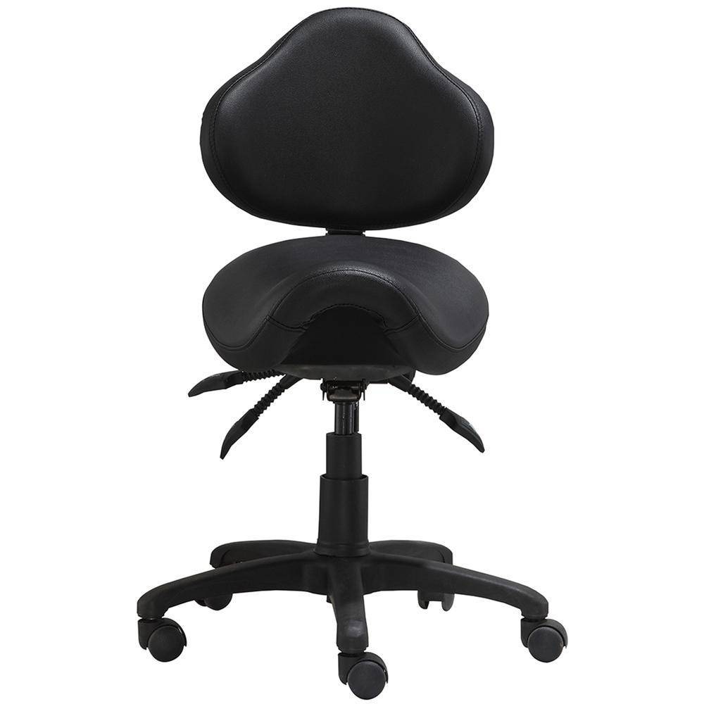 Ergonomic Saddle Stool with Adjustable Height and Backrest