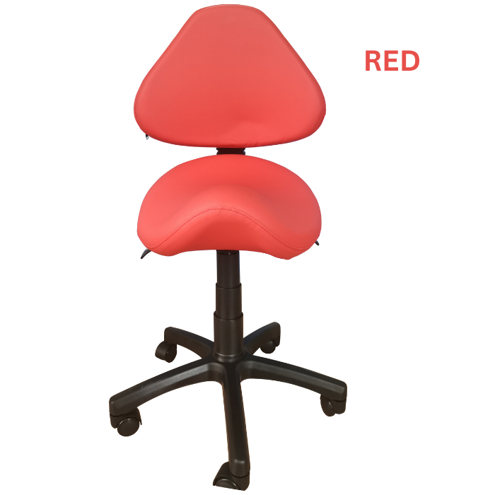 Saddle Shape Stool with Back Support and Tilt-able seat