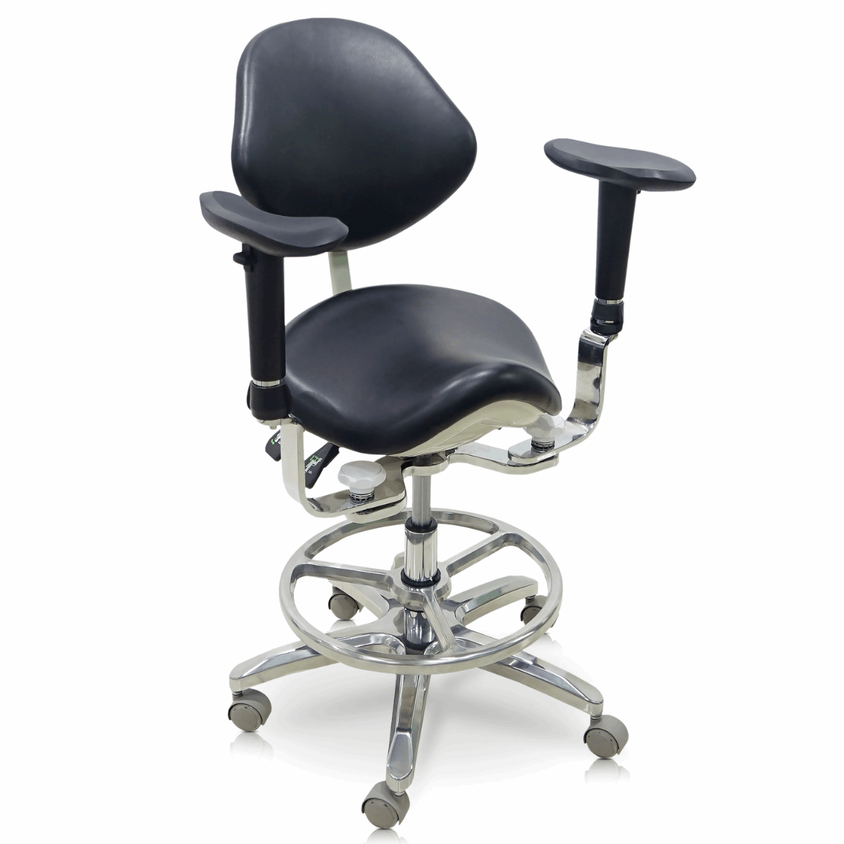 Saddle Chair with Swing-out Armrests/Elbow Supports