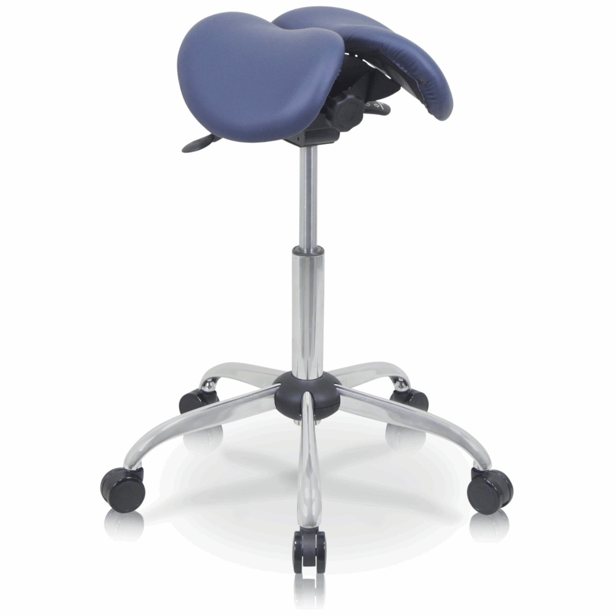 USA Patented Twin Tiltable Saddle Stool with Adjustable Seat Width and Center Gap