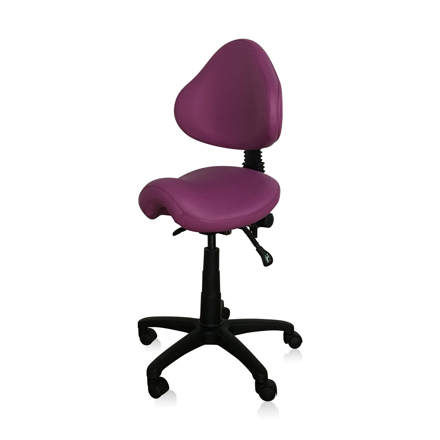 Saddle Shape Stool with Back Support and 500lbs Weight Capacity