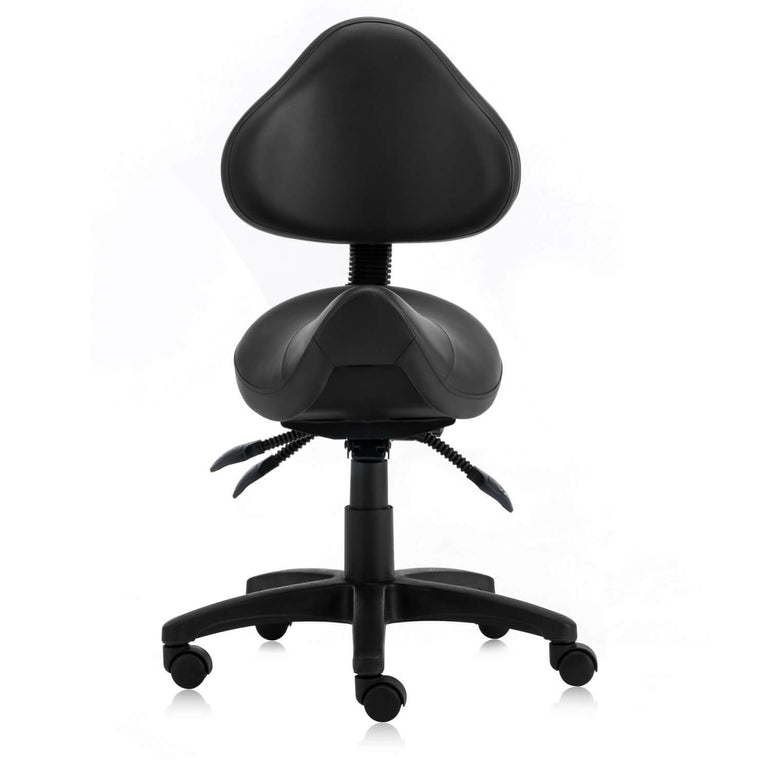Saddle Shape Stool with Back Support and Tilt-able seat