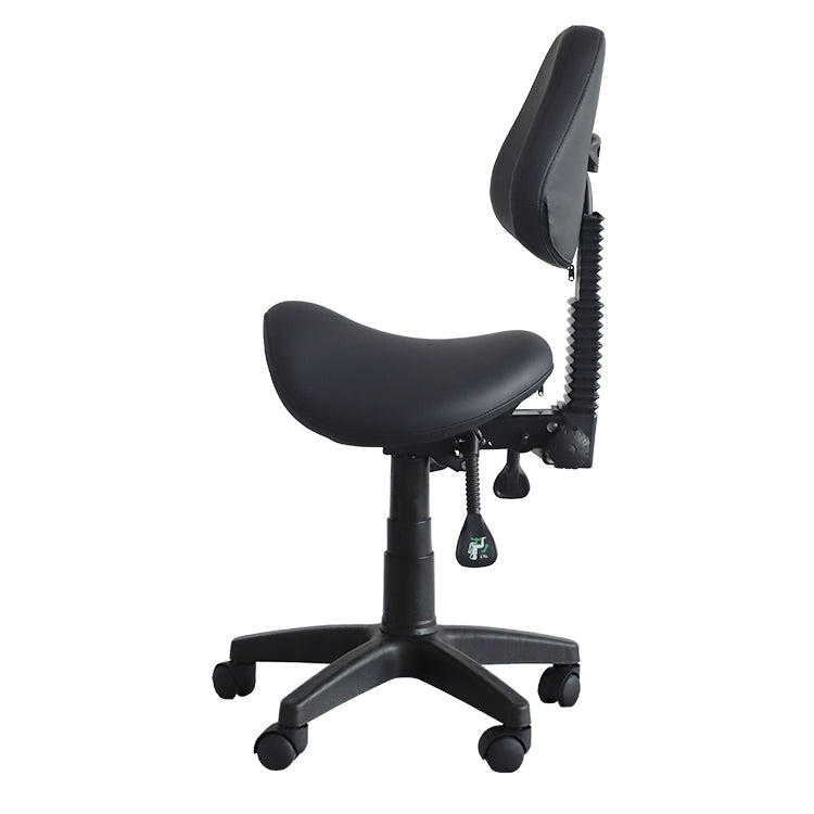 Saddle Shape Stool with Back Support and Tilt-able seat