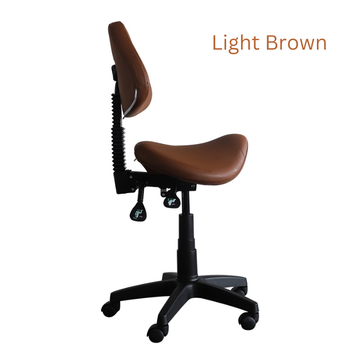 Saddle Shape Stool with Back Support and Tilt-able seat