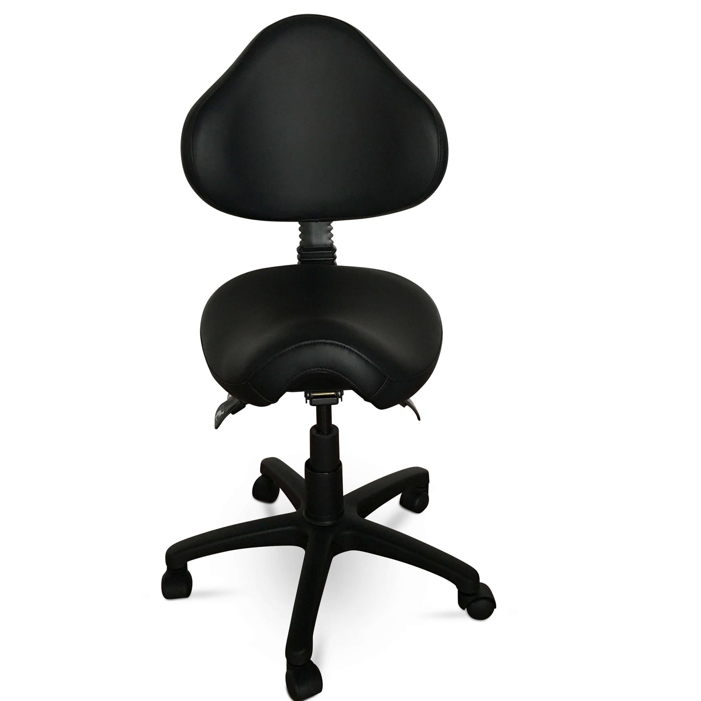 Ergonomic Saddle Stool with Adjustable Height and Backrest