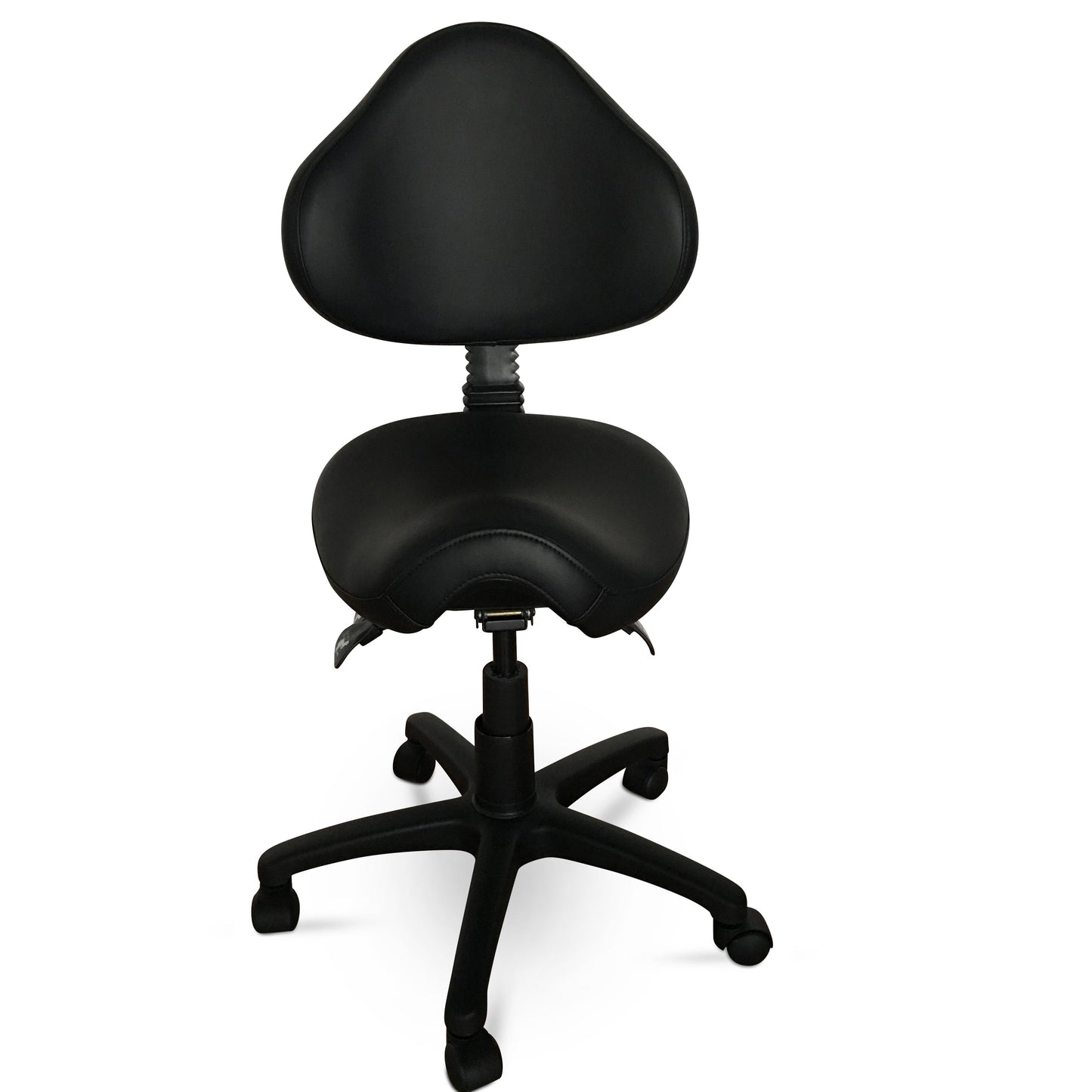Saddle Shape Stool with Back Support and 500lbs Weight Capacity
