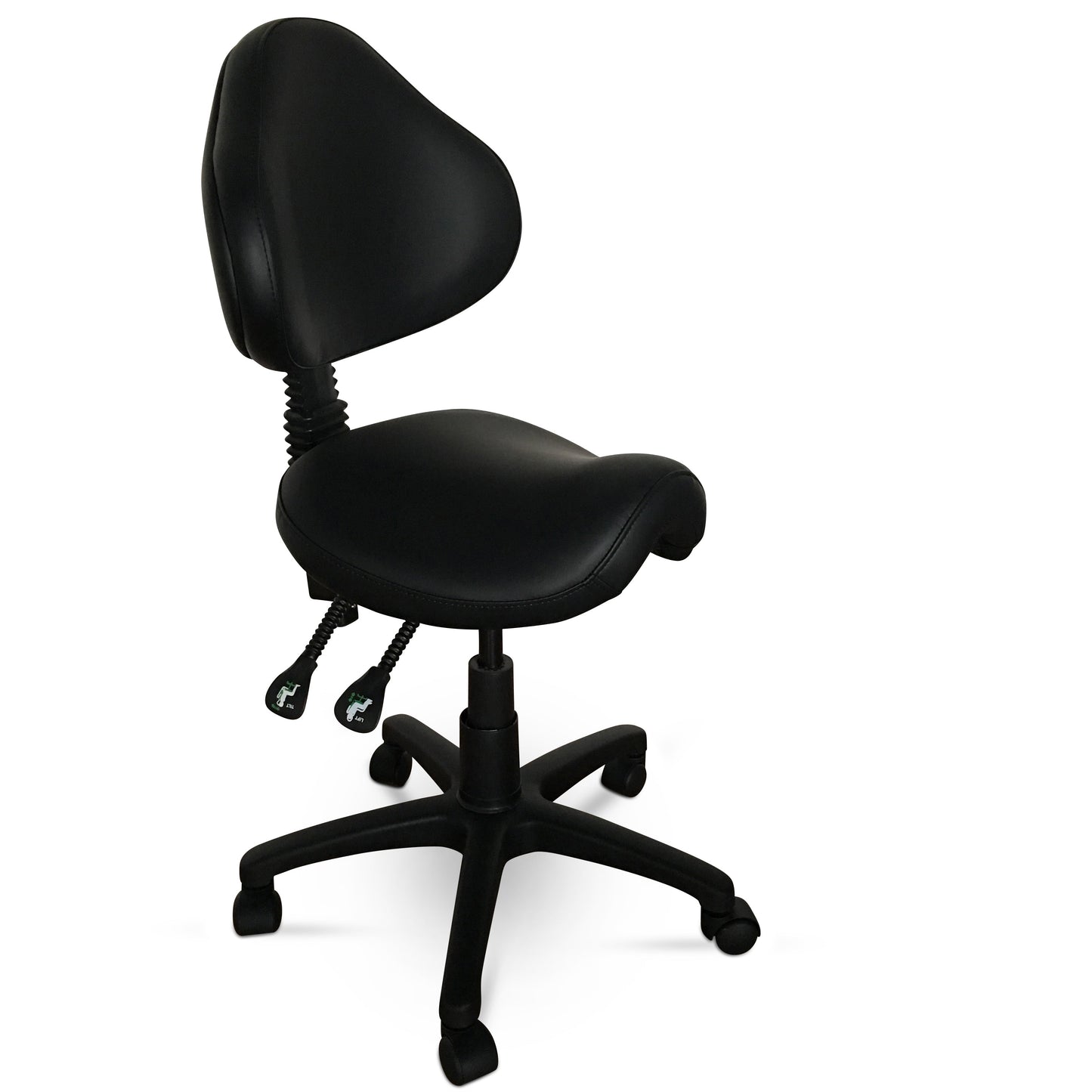 Saddle Shape Stool with Back Support and 500lbs Weight Capacity