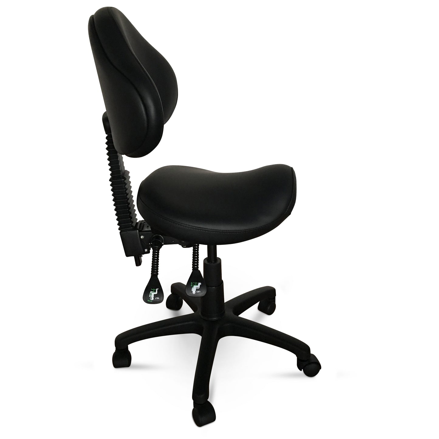 Saddle Shape Stool with Back Support and 500lbs Weight Capacity