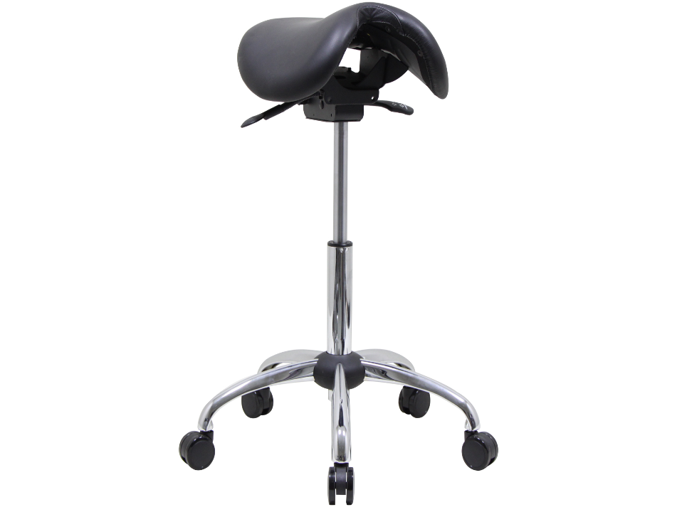 Genuine Leather USA Patented English Style Steel Plated Saddle Chair