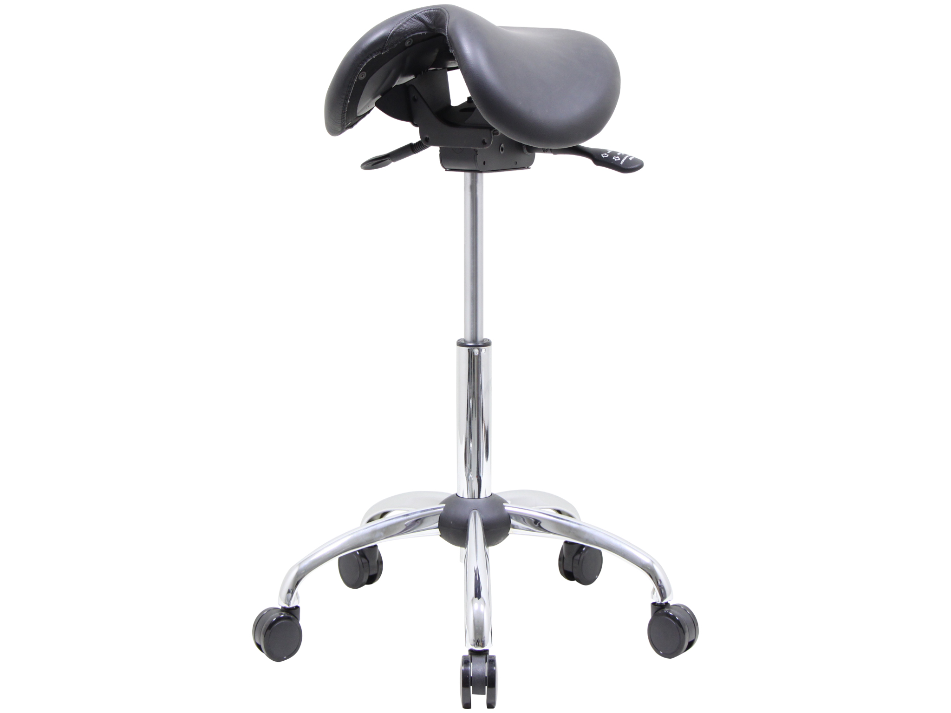Genuine Leather USA Patented English Style Steel Plated Saddle Chair
