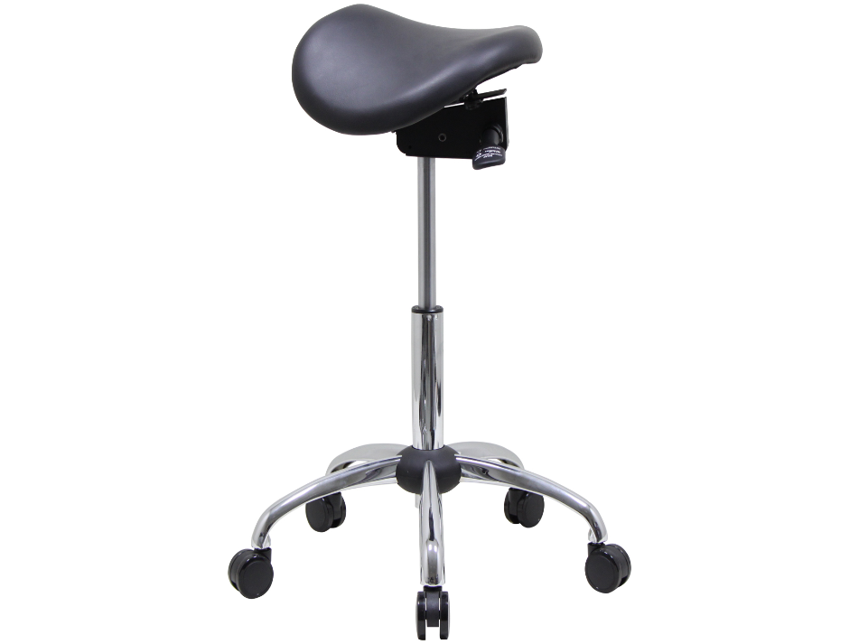 Genuine Leather USA Patented English Style Steel Plated Saddle Chair
