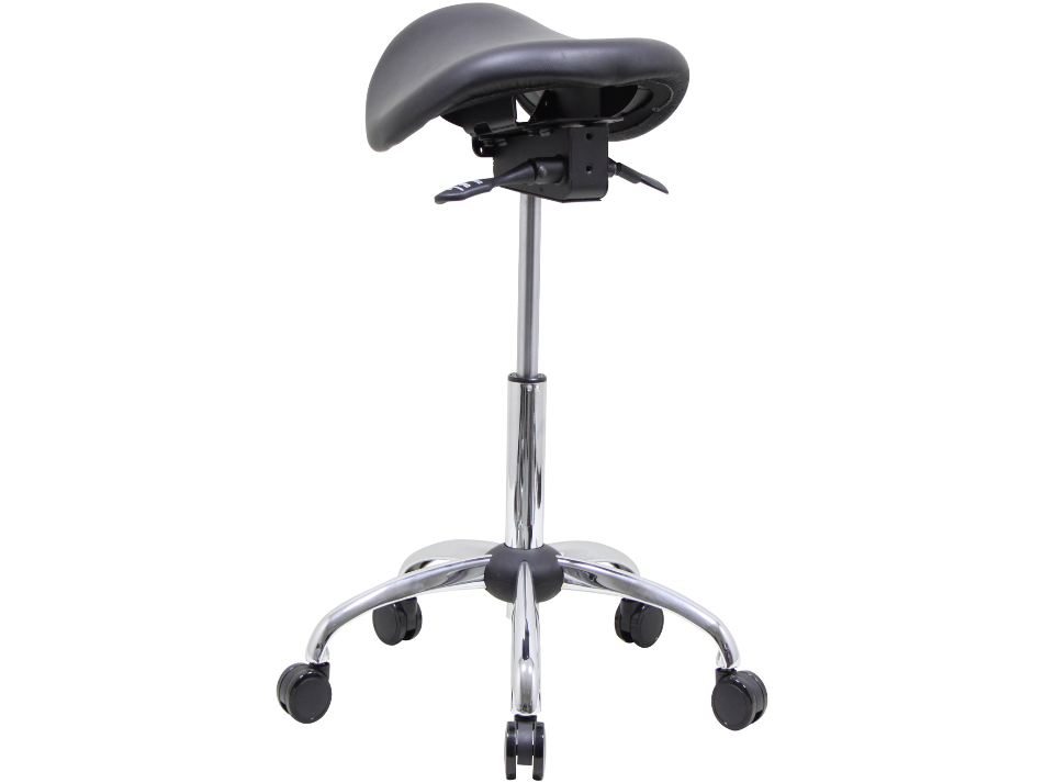 Genuine Leather USA Patented English Style Steel Plated Saddle Chair