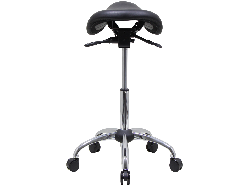 Genuine Leather USA Patented English Style Steel Plated Saddle Chair
