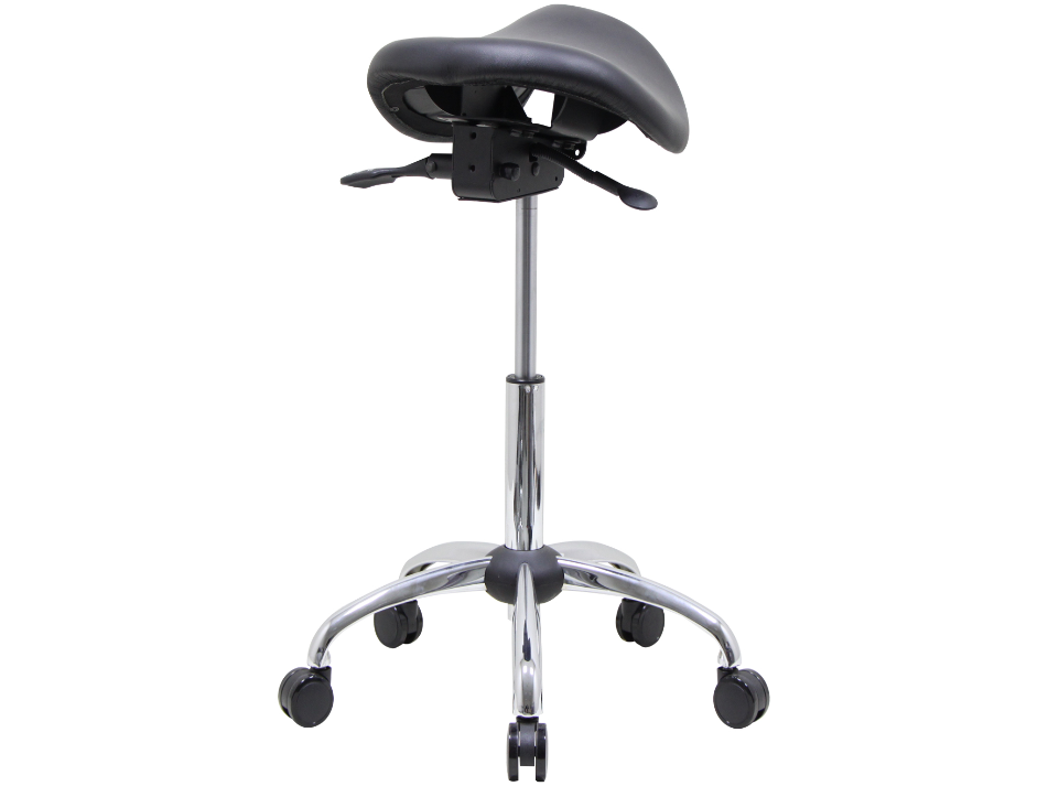 Genuine Leather USA Patented English Style Steel Plated Saddle Chair