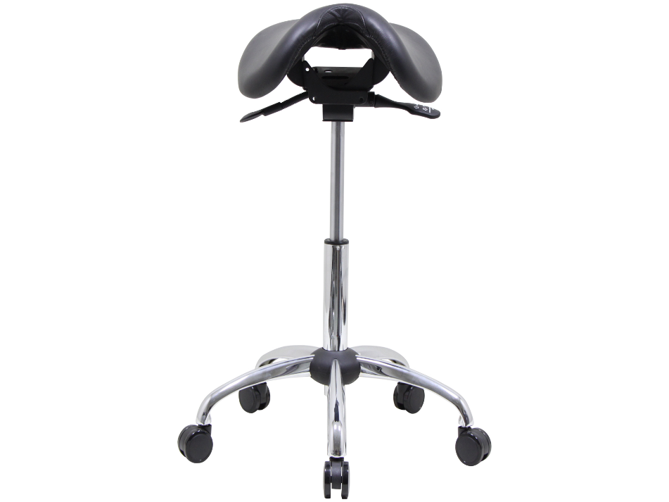 Genuine Leather USA Patented English Style Steel Plated Saddle Chair