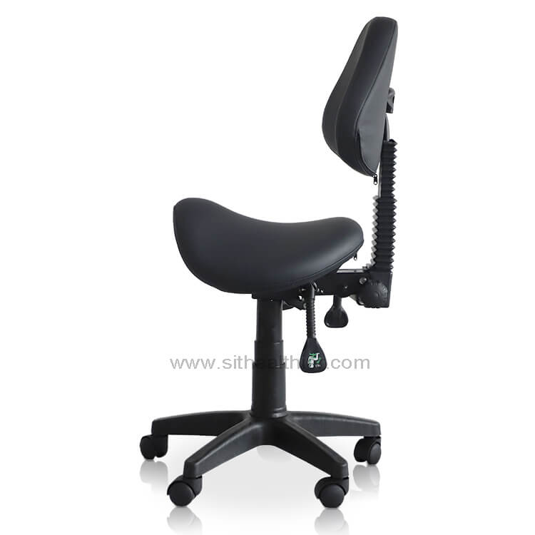 Small Saddle Shape Stool with Adjustable Back Support
