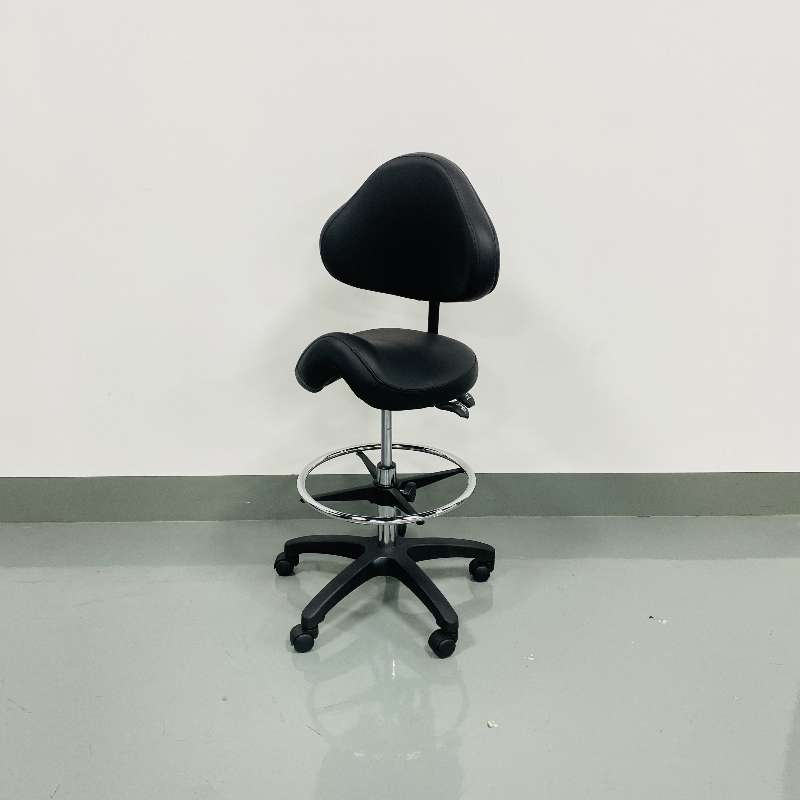 Saddle Shape Stool with Back Support and 500lbs Weight Capacity