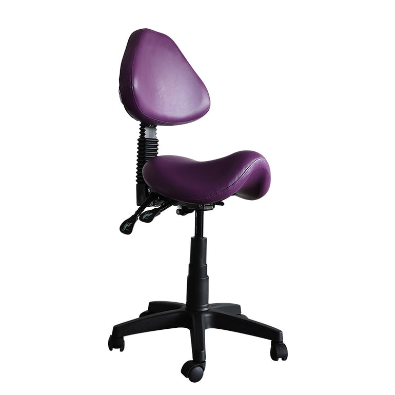 Saddle Shape Stool with Back Support and Tilt-able seat