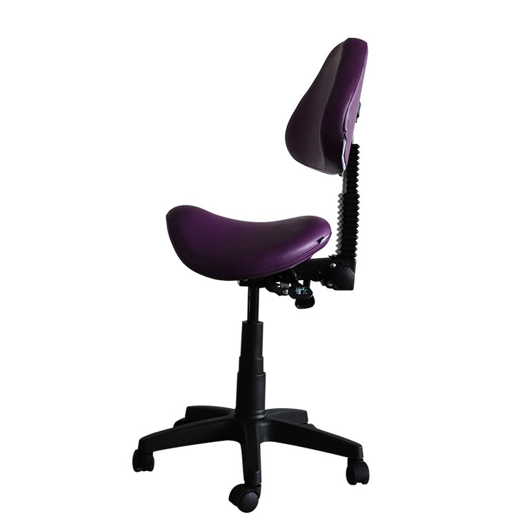 Saddle Shape Stool with Back Support and Tilt-able seat