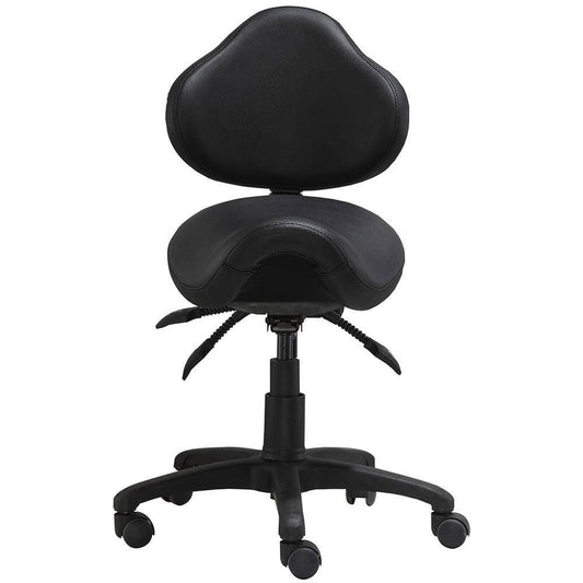 Ergonomic Saddle Stool with Adjustable Height and Backrest
