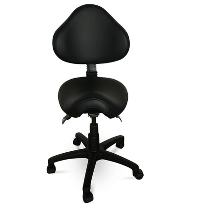 Ergonomic Saddle Stool with Adjustable Height and Backrest