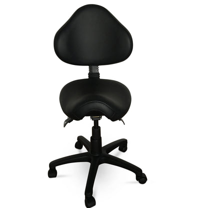 Saddle Shape Stool with Back Support and 500lbs Weight Capacity