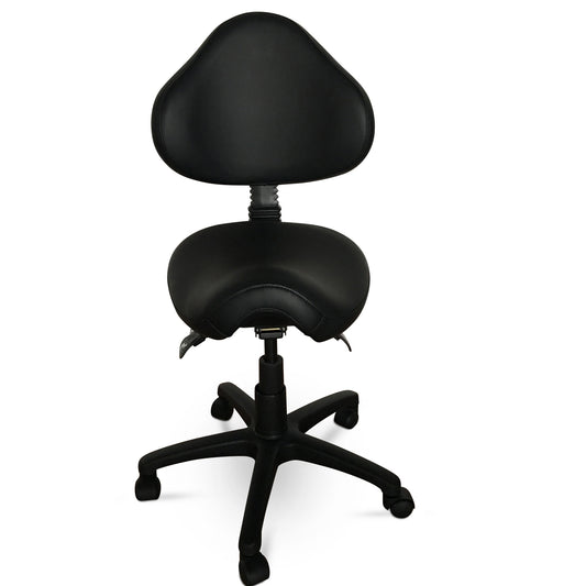 Saddle Shape Stool with Back Support and 500lbs Weight Capacity