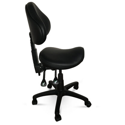 Saddle Shape Stool with Back Support and 500lbs Weight Capacity