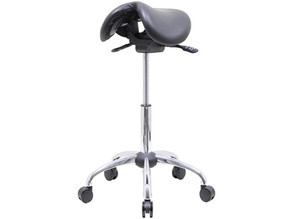 Genuine Leather USA Patented English Style Steel Plated Saddle Chair