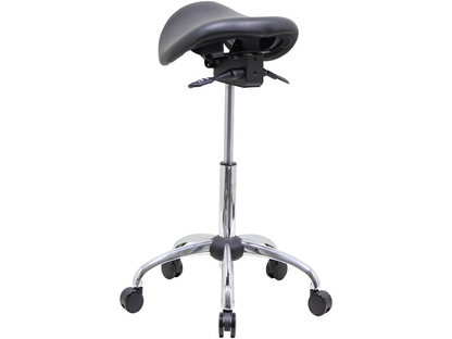 Genuine Leather USA Patented English Style Steel Plated Saddle Chair