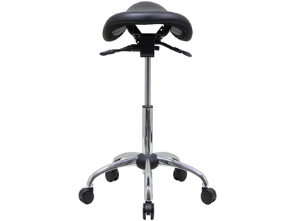 Genuine Leather USA Patented English Style Steel Plated Saddle Chair