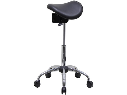 Genuine Leather USA Patented English Style Steel Plated Saddle Chair