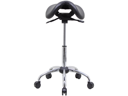 Genuine Leather USA Patented English Style Steel Plated Saddle Chair