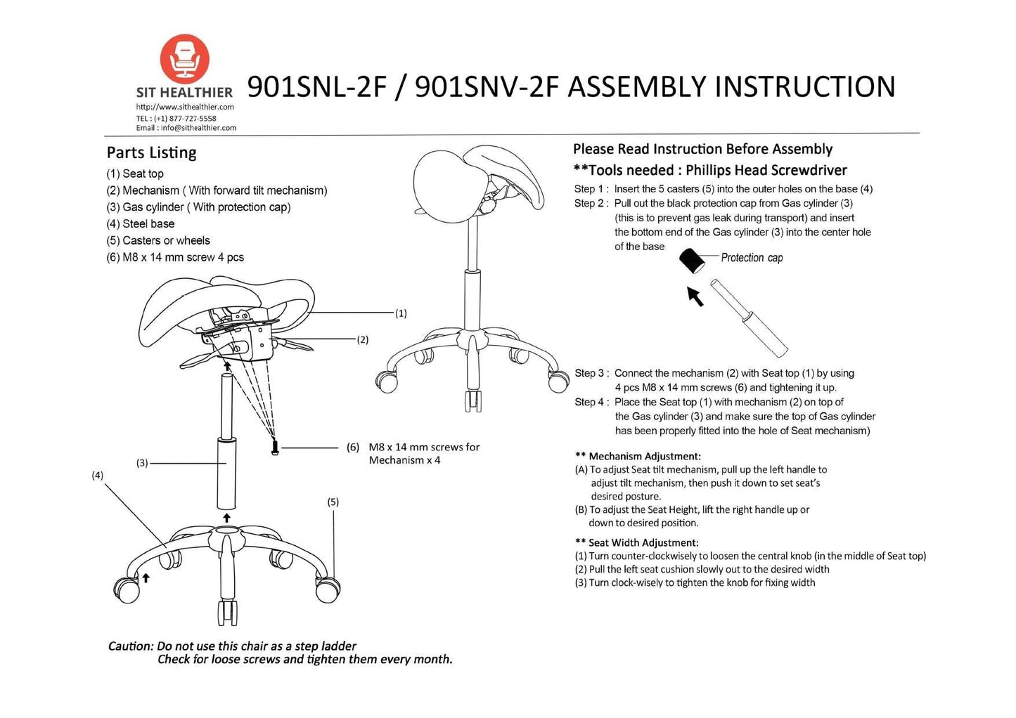 USA Patented Twin Tiltable Saddle Stool with Adjustable Seat Width and Center Gap [GENUINE LEATHER]