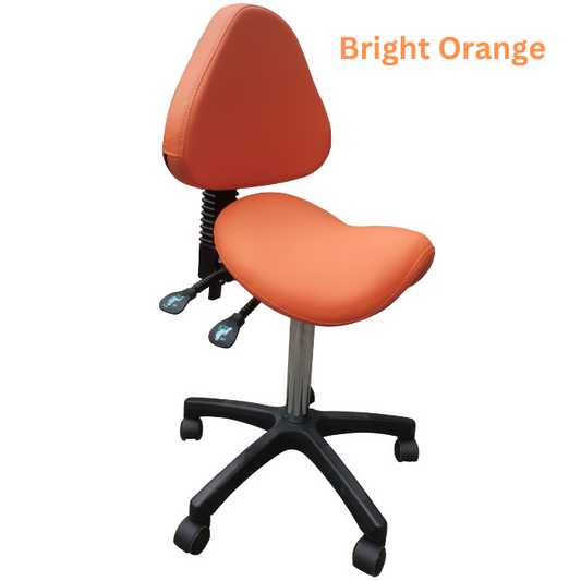 Saddle Shape Stool with Back Support and Tilt-able seat
