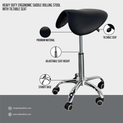 Professional Saddle Stool - Heavy-Duty 500 LBS Capacity