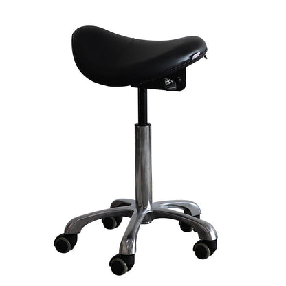 Hydraulic Saddle Shape Rolling Stool with Tilt-able Seat