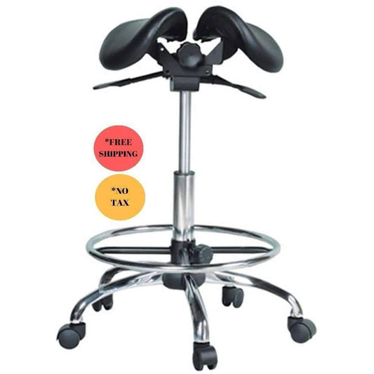 USA Patented Twin Adjustable Saddle Stool
