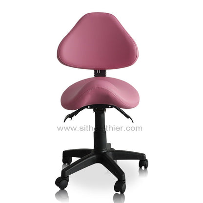 Saddle Shape Stool with Adjustable Back Support and Tilt-able Seat